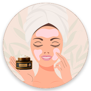 Apply generously to clean, toned skin.